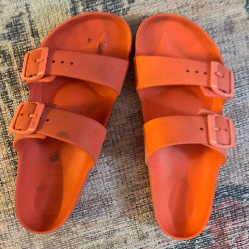 Bright Orange Slide Sandals
